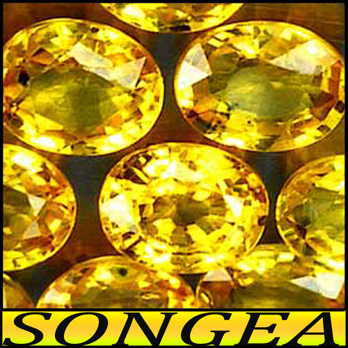 0.50CT GOLDEN YELLOW SAPPHIRE PAIR [VVS] ~ TWO NATURAL SONGEA OVAL GEMS