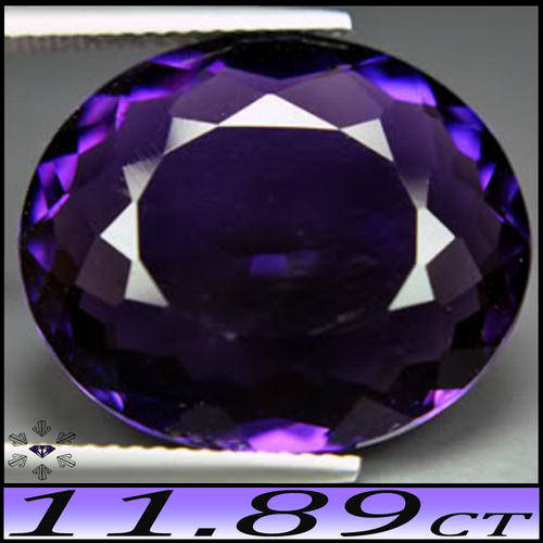11.89CT VIVID DEEP PURPLE AMETHYST [VVS] ~ FANCY OVAL POLISHED GEMSTONE