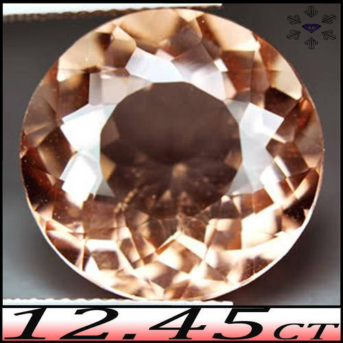 12.45CT MORGANITE COLOUR QUARTZ [VVS] - NATURAL FANCY FACET ROUND GEMSTONE
