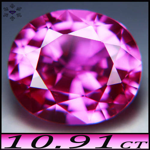 10.91CT PRETTY VIVID PINK PAKISTANI TOPAZ [VVS] - PRECISION POLISHED FANCY OVAL (IRRADIATED)