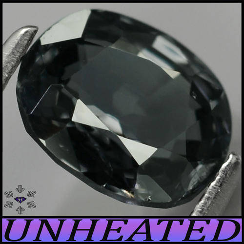 1.55ct Brilliant Titanium Blue Burma Spinel - Si - Unheated Modern Cushion Faceted Oval