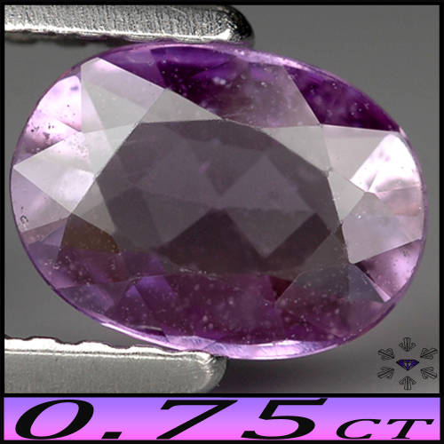 0.75ct Rare Medium Pinkish Deep Purple Sapphire - VVS - Unheated Tanzania Rose Facted Oval