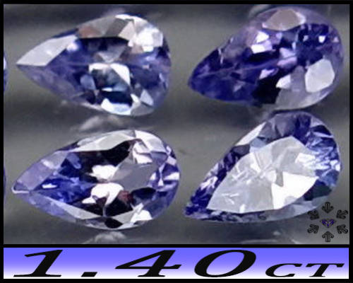 1.40ct  Parcel Violet Deep Blue Tanzanite Gems - VS - Eight Combined Clean Matching Pears