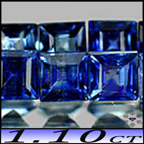 1.10ct Intense Blue Madagascan Sapphire - VS - Twelve Square Princess Parcel