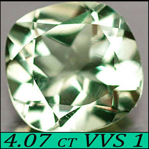 4.07 CT LIME GREEN MODERN CUSHION NATURAL PRASIOLITE GEMSTONE.
