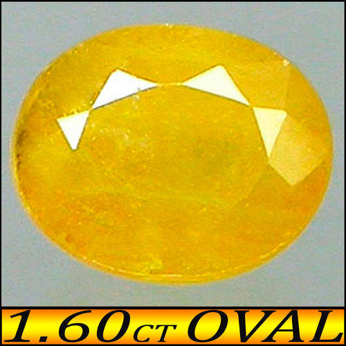 1.60 CT NATURALLY YELLOW SAPPHIRE GEMSTONE FACETED OVAL FROM EAST AFRICA.