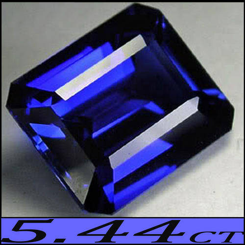 5.44 CT MEDIUM BLUE SAPPHIRE GEMSTONE POLISHED IN AN EMERALD SHAPE