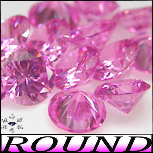 2.20 CT PRETTY PINK PAIRS BRILLIANT ROUND CALIBRATED DIAMOND SIMULATES. (2 x 1.10 CT BY TWO PAIRS)