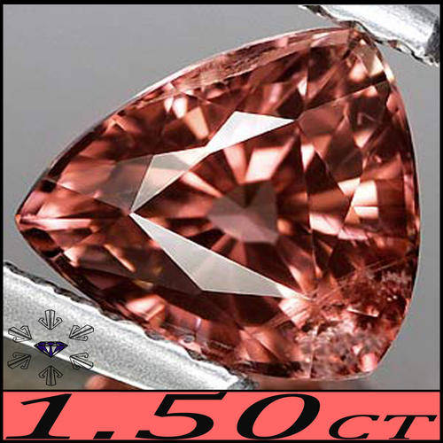 1.50 CT RARE UNHEATED NATURAL IMPERIAL PINK TRILLIANT POLISHED TOURMALINE GEMSTONE FROM SAN DIEGO.