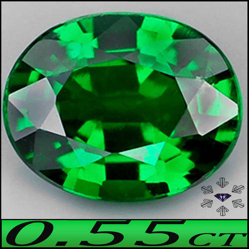 0.55CT SHOW STOPPING CLEAN VIVID LAZER GREEN GENUINE NATURAL TSAVORITE GARNET GEMSTONE.