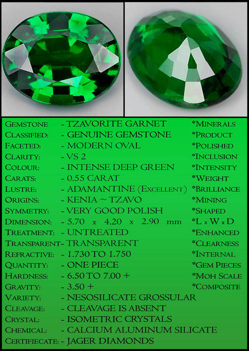 0.55 CT SHOW STOPPING VIVID LAZER GREEN CLEAN NATURAL TSAVORITE GARNET GEMSTONE.