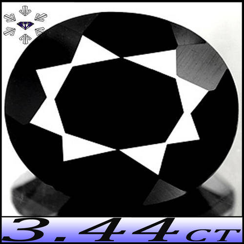 3.44 CT BLAZING JET BLACK UNHEATED NATURAL SPINEL, AN OVAL GEMSTONE FROM THAILAND!!!