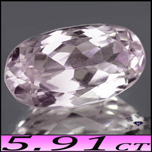 5.91CT NATURAL KUNZITE [VS] ~ MAGNIFICENT MEDIUM PINK PURPLE ELONGATED OVAL POLISHED AFGHAN GEM.