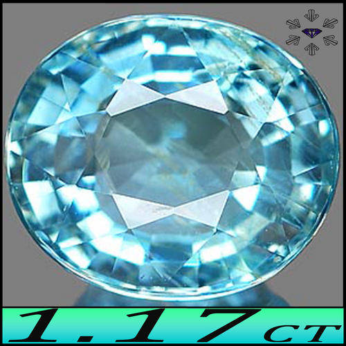 1.17 CT NATURAL AQUAMARINE [VS] ~ UNHEATED GEM SKY BLUE SANTA MARIA OVAL GEMSTONE.
