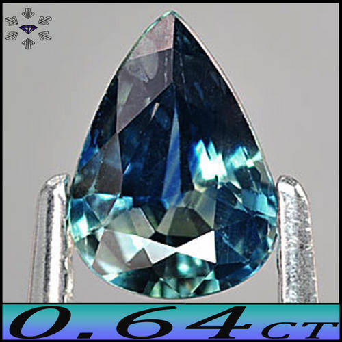 0.64CT NATURAL GREENISH BLUE SAPPHIRE - PEAR POLISHED MADAGASCAN GEMSTONE