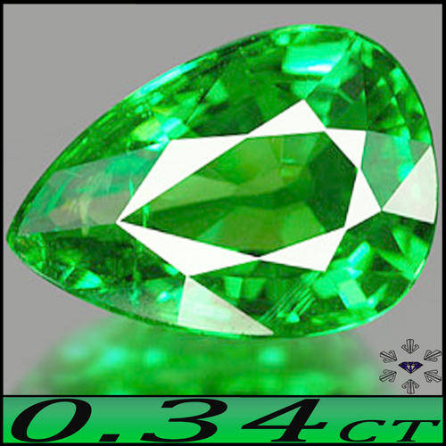 0.34CT UNHEATED PEAR TSAVORITE [VS] VIVID DEEP GREEN NATURAL GARNET