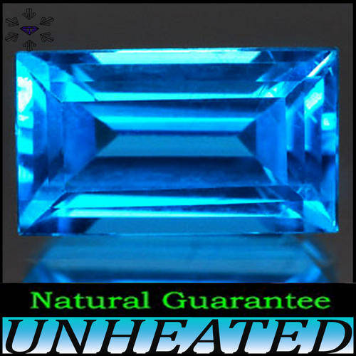 0.70CT BRILLIANT BRAZIL TOPAZ [VVS] ~ VIVID SWISS BLUE BAGUETTE ~ CRAZY R1 AUCTION