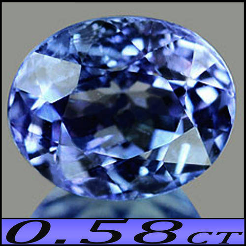 0.58CT NATURAL VIOLET BLUE TANZANITE [VS] ~ VIOLET FLASHES FROM THIS FANCY OVAL GEM