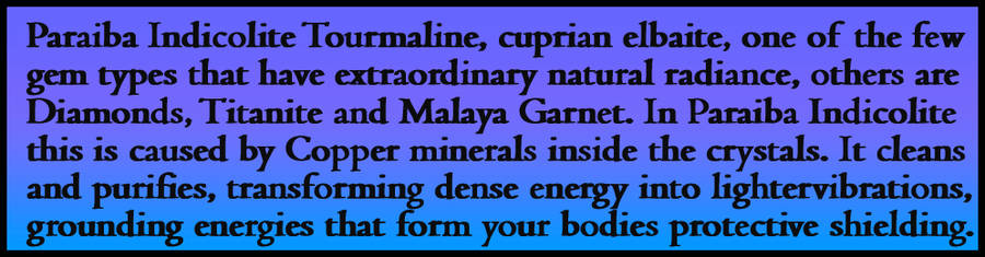  PARAIBA INDICOLITE FORM BRAZIL OR MOZAMBIQUE COLLECTOR GEMS.