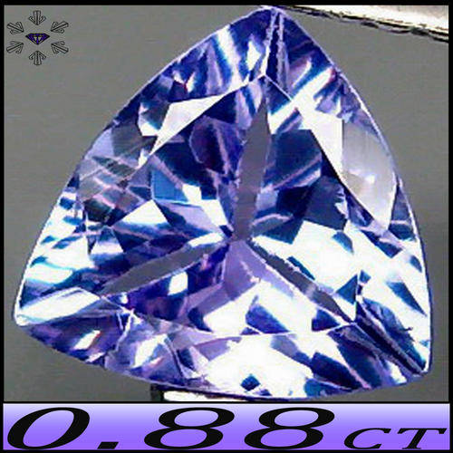 0.88ct NATURAL TANZANITE TRILLIANT [VS] ~ CLEAN GEM WITH EXCELLENT VIOLET FIRE!!!