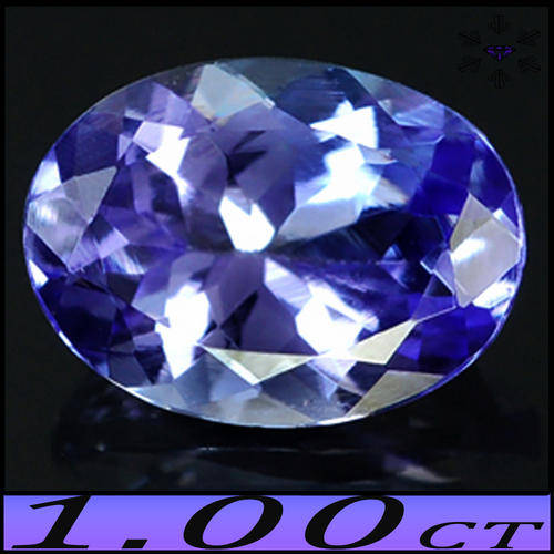 1.00CT VIOLET DEEP BLUE TANZANITE [VVS] NATURAL OVAL WITH VIOLET FIRE