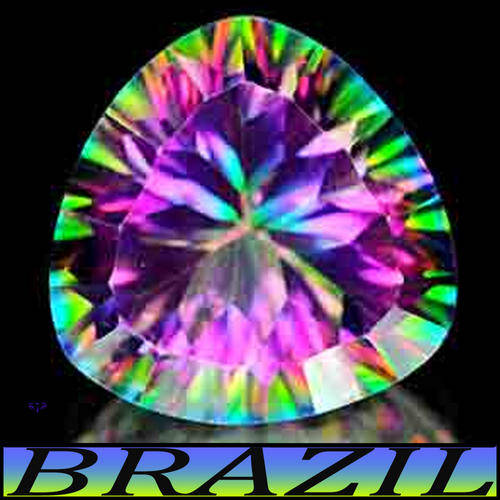 5.35CT MYSTIC GREEN QUARTZ GEM [VVS] ~ TANTALIZING INTENSE FIRE IN THIS CONCAVE GEM