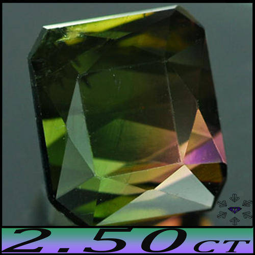 2.50CT RARE WATERMELON TOURMALINE - 100% NATURAL VIVID RED AND GREEN SCISSOR GEMSTONE