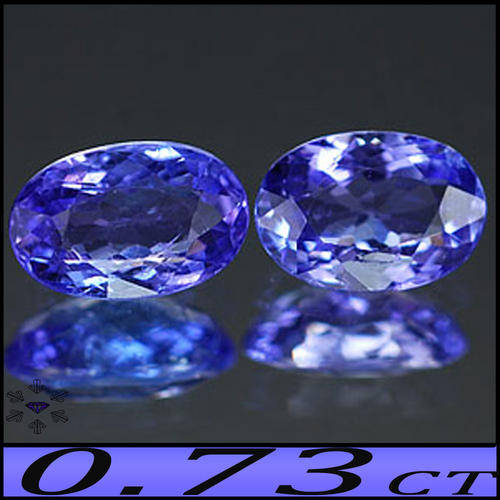 0.73CT VIOLET BLUE TANZANITE GEMS [VS] ~ NATURAL FANCY PAIR OVAL GEMS