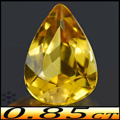 0.85ct GEM GOLDEN BERYL [IF] FLAWLESS NATURAL BRAZILIAN PEAR GEM