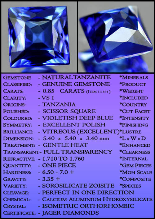 TANZANITE ~ CERTIFIABLE  INVESTMENT GEMS
