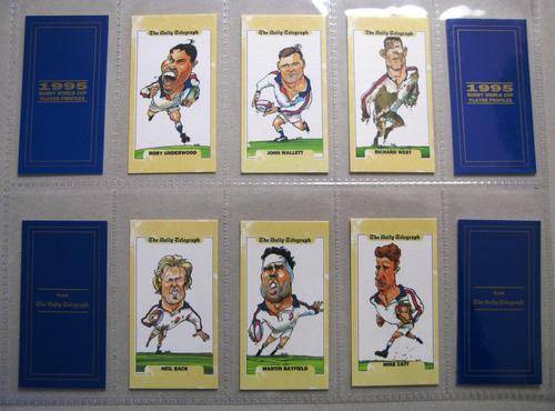 1995 Rugby World Cup - ENGLAND player profiles 26 card set