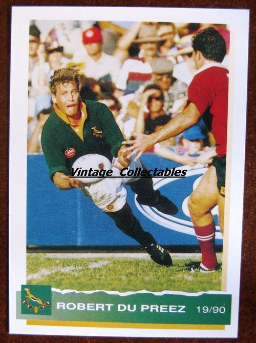 SPRINGBOKS 1994 Rugby Card - ROBERT DU PREEZ - 19/90