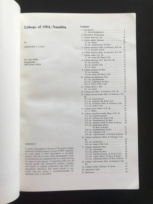 Lithops of SWA / Namibia - Desmond Cole