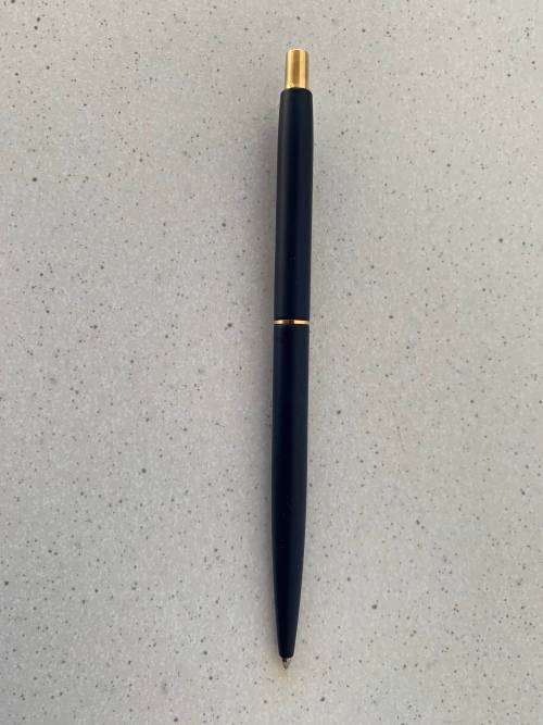 Montblanc Ballpoint Pen - Dark Blue Epoxy with Gold Trim - 1980s