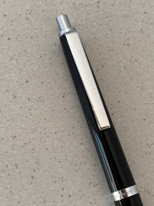 Vintage 1970s Montblanc beautiful black and chrome ballpoint pen