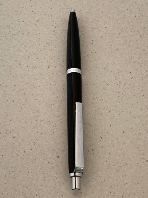 Vintage 1970s Montblanc beautiful black and chrome ballpoint pen