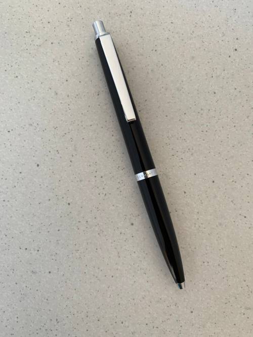 Vintage 1970s Montblanc beautiful black and chrome ballpoint pen