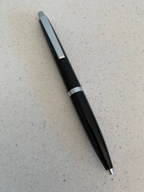 Montblanc Vintage 1970s Black Precious Resin and Chrome Ballpoint Pen