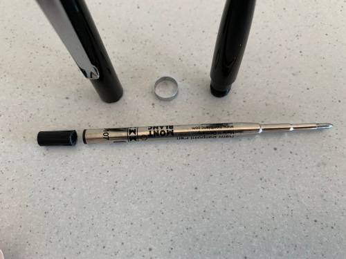 Montblanc Vintage 1970s Black Precious Resin and Chrome Ballpoint Pen