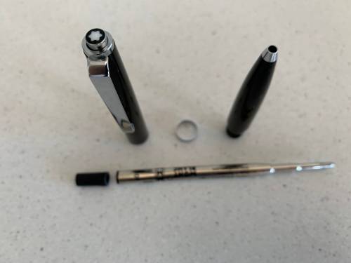 Montblanc Vintage 1970s Black Precious Resin and Chrome Ballpoint Pen