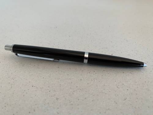 Montblanc Vintage 1970s Black Precious Resin and Chrome Ballpoint Pen