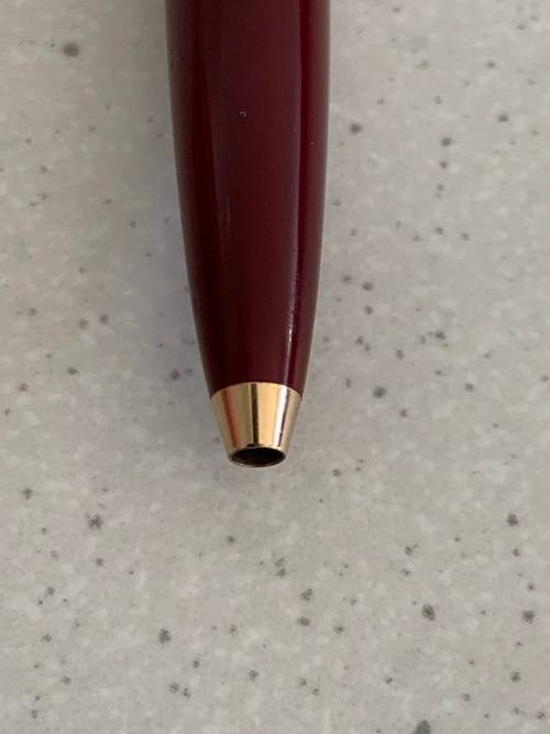 Vintage 1970s Montblanc Burgundy Red Resin and Gold Trim Ballpoint Pen