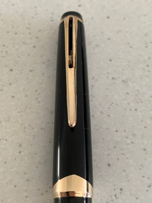 Vintage 1960s Montblanc Meisterstuck Black Resin and Gold Trim Ballpoint Pen