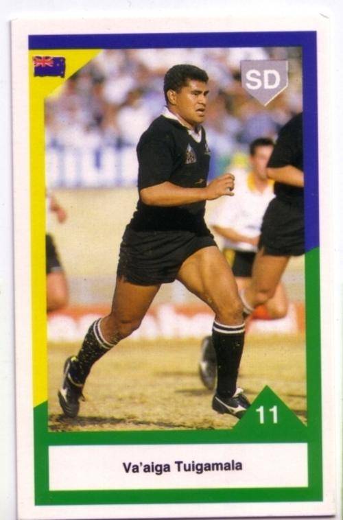 ALL BLACKS NZ vs SA 1992 Rugby Trading Card - Va'aiga Tuigamala