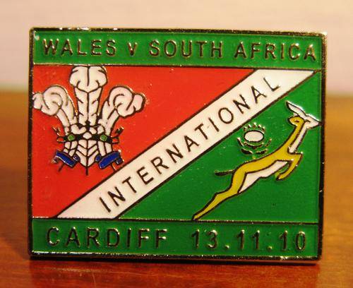 Wales v South Africa - International Cardiff 13 11 10 - Special Rugby Match Pin Badge