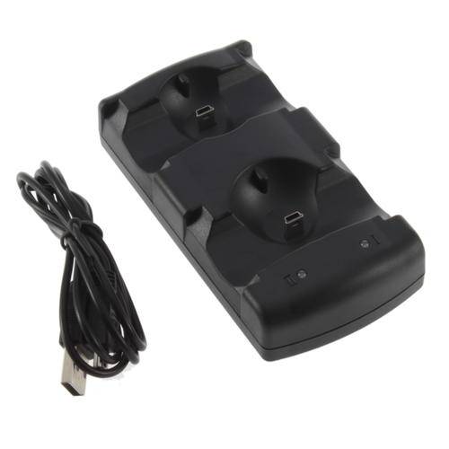PS3 Black Controller and Move Charging Dock