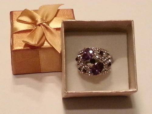 Purple & Diamond Detailed Designer Ring