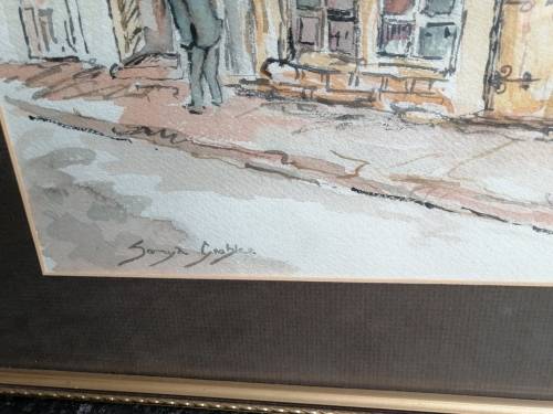 NICELY DONE WATERCOLOR ON PAPER SIGNED G GRONJE!!! STUNNING.