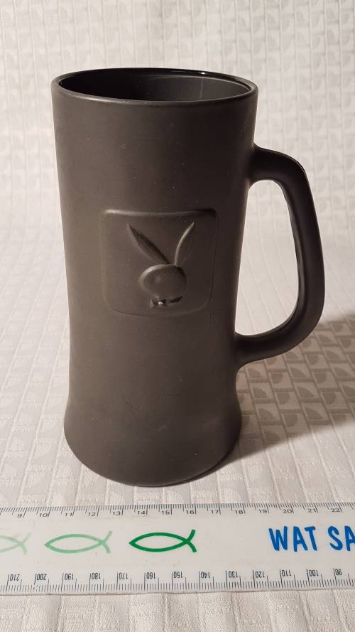 Vintage PLAYBOY Heavy Glass Bottom Beer Mug/Stein