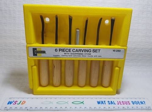 Stanley 6 piece carving set with sharpening stone (16-250)!